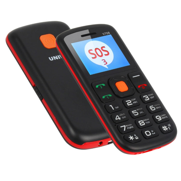 UNIWA V708 Feature Phone, 1.77 inch, SC6531DA, SOS, Bluetooth, FM, Flashlight, Dual SIM, with Charing Cradle