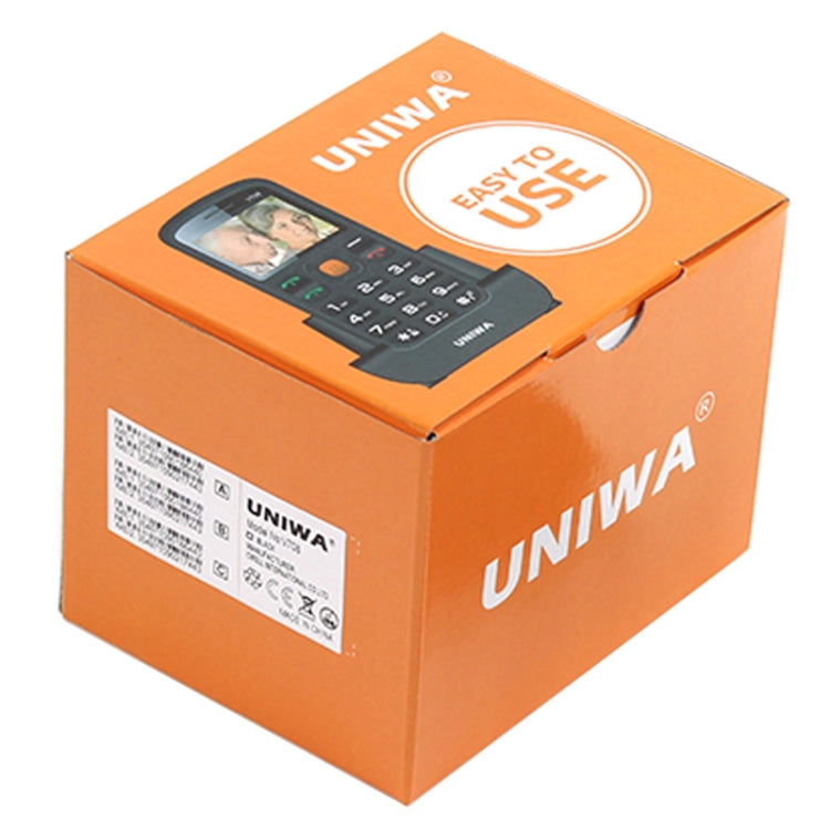 UNIWA V708 Feature Phone, 1.77 inch, SC6531DA, SOS, Bluetooth, FM, Flashlight, Dual SIM, with Charing Cradle