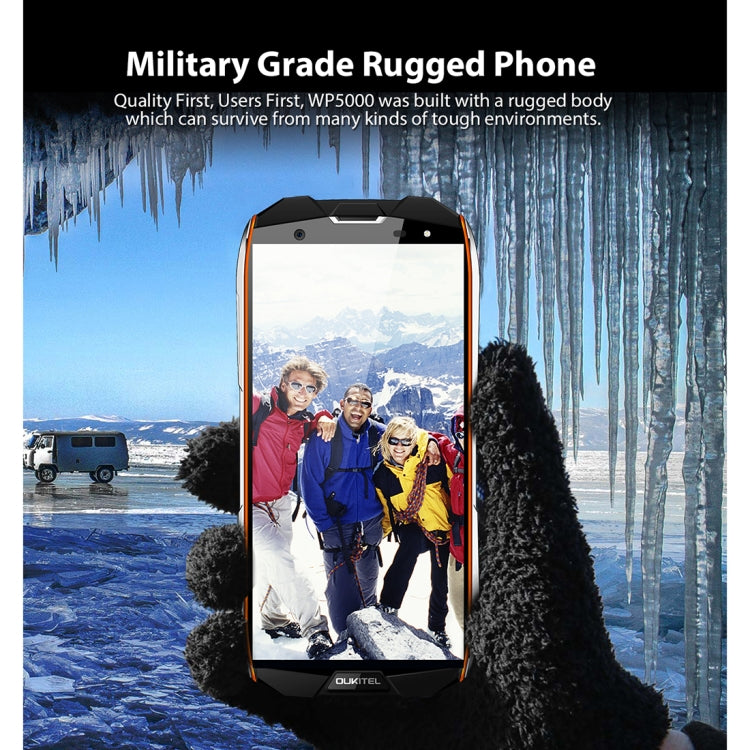 [HK Warehouse] OUKITEL WP5000, 6GB+64GB, Back Fingerprint Identification, IP68 Waterproof Dustproof Shockproof, 5.7 inch Android 7.1 Helio P25 Octa-core up to 2.5GHz, 5200mAh Battery, Network: 4G(Black)