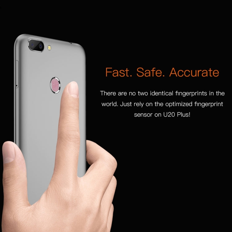 [HK Warehouse] OUKITEL U20 Plus, 2GB+16GB, Dual Rear Cameras, Press Fingerprint Identification, 5.5 inch 2.5D Curved Sharp Screen Android 6.0 MTK6737T Quad Core up to 1.5GHz, Network: 4G, Dual SIM