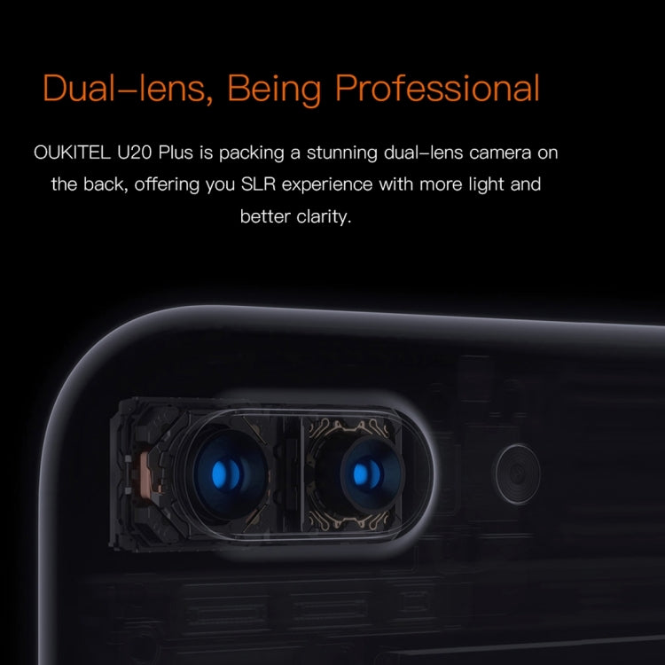 [HK Warehouse] OUKITEL U20 Plus, 2GB+16GB, Dual Rear Cameras, Press Fingerprint Identification, 5.5 inch 2.5D Curved Sharp Screen Android 6.0 MTK6737T Quad Core up to 1.5GHz, Network: 4G, Dual SIM