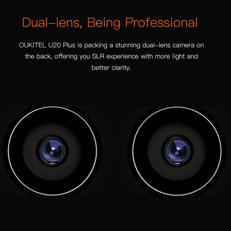 [HK Warehouse] OUKITEL U20 Plus, 2GB+16GB, Dual Rear Cameras, Press Fingerprint Identification, 5.5 inch 2.5D Curved Sharp Screen Android 6.0 MTK6737T Quad Core up to 1.5GHz, Network: 4G, Dual SIM