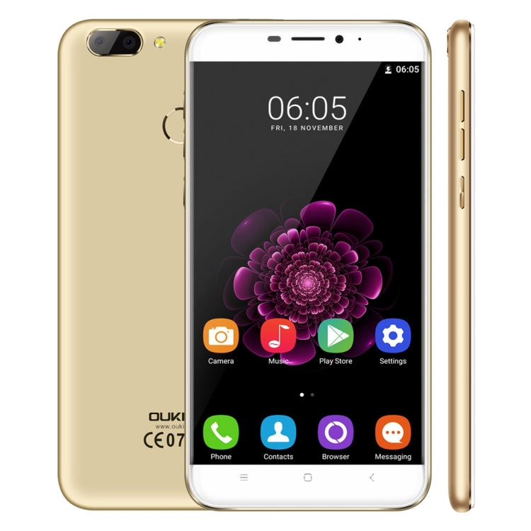 [HK Warehouse] OUKITEL U20 Plus, 2GB+16GB, Dual Rear Cameras, Press Fingerprint Identification, 5.5 inch 2.5D Curved Sharp Screen Android 6.0 MTK6737T Quad Core up to 1.5GHz, Network: 4G, Dual SIM