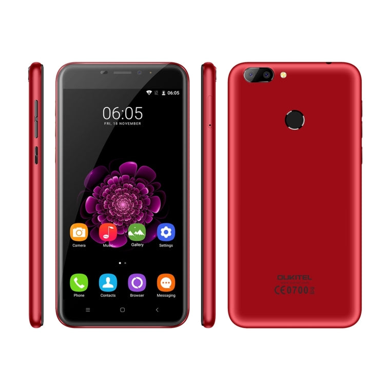 [HK Warehouse] OUKITEL U20 Plus, 2GB+16GB, Dual Rear Cameras, Press Fingerprint Identification, 5.5 inch 2.5D Curved Sharp Screen Android 6.0 MTK6737T Quad Core up to 1.5GHz, Network: 4G, Dual SIM