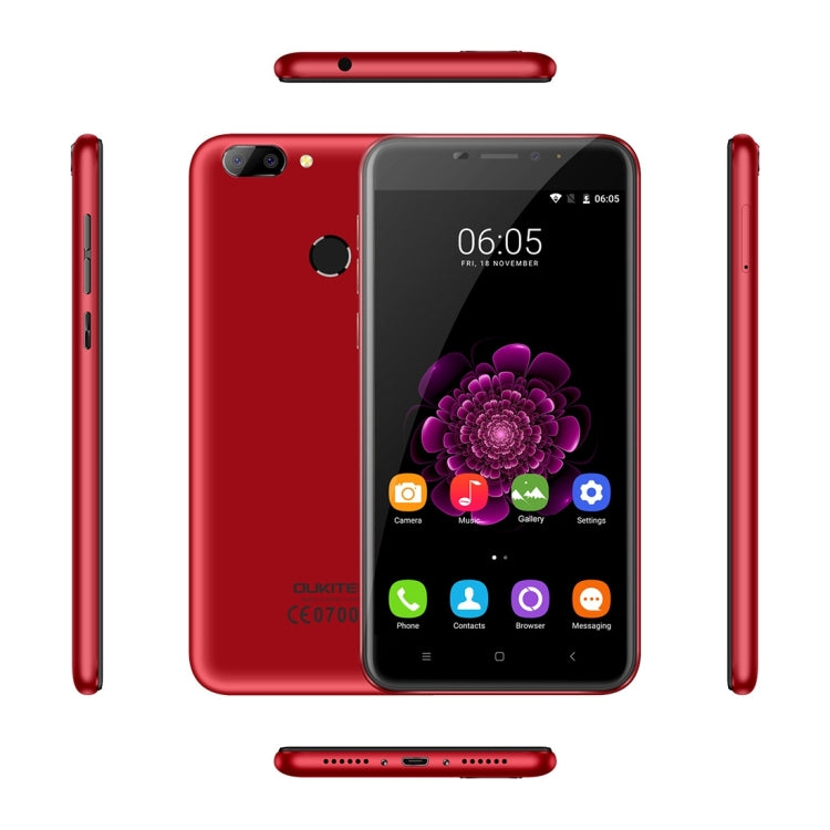 [HK Warehouse] OUKITEL U20 Plus, 2GB+16GB, Dual Rear Cameras, Press Fingerprint Identification, 5.5 inch 2.5D Curved Sharp Screen Android 6.0 MTK6737T Quad Core up to 1.5GHz, Network: 4G, Dual SIM