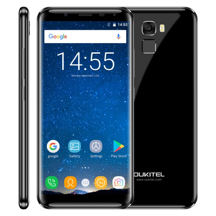 [HK Warehouse] OUKITEL K5000, 4GB+64GB, 21.0MP Front Camera, 5000mAh Battery, Fingerprint Identification, 5.7 inch 2.5D Android 7.0 MTK6750T Octa Core up to 1.5GHz, Network: 4G, Dual SIM, OTG(Black)