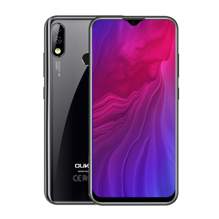 [HK Warehouse] OUKITEL Y4800, 48MP Camera, 6GB+128GB, Dual AI Back Cameras, Fingerprint Identification, 4000mAh Battery, 6.3 inch Water-drop Screen Android 9.0 MTK Helio P70 Octa Core up to 2.0GHz, Network: 4G, Dual SIM, OTG(Black)
