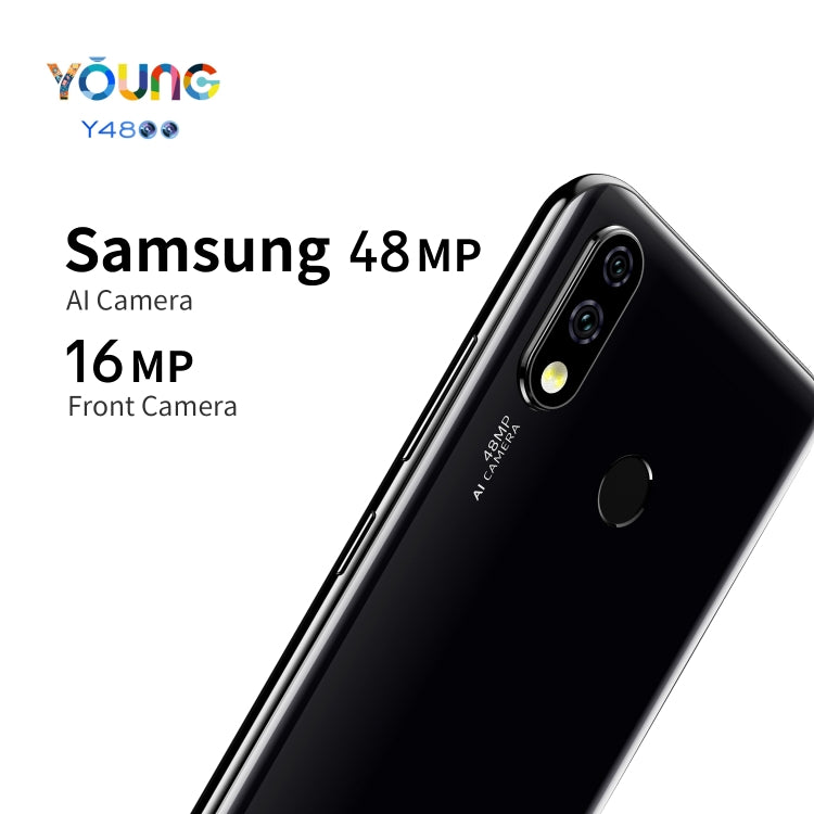 [HK Warehouse] OUKITEL Y4800, 48MP Camera, 6GB+128GB, Dual AI Back Cameras, Fingerprint Identification, 4000mAh Battery, 6.3 inch Water-drop Screen Android 9.0 MTK Helio P70 Octa Core up to 2.0GHz, Network: 4G, Dual SIM, OTG(Black)