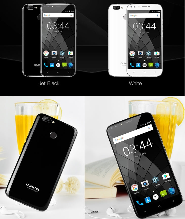 [HK Warehouse] OUKITEL U22, 2GB+16GB, Dual Rear Cameras + Dual Front Cameras,  Fingerprint Identification, 5.5 inch  Android 7.0 MTK6850A Quad Core up to 1.3GHz, Network: 3G, Dual SIM
