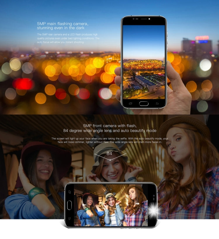 [HK Warehouse] DOOGEE X9 mini, 1GB+8GB, DTouch Fingerprint, 5.0 inch 2.5D Android 6.0 MTK6580 64-Bit Quad Core 1.3GHz to 1.5GHz, Network: 3G, WiFi, GPS, FM, Dual SIM