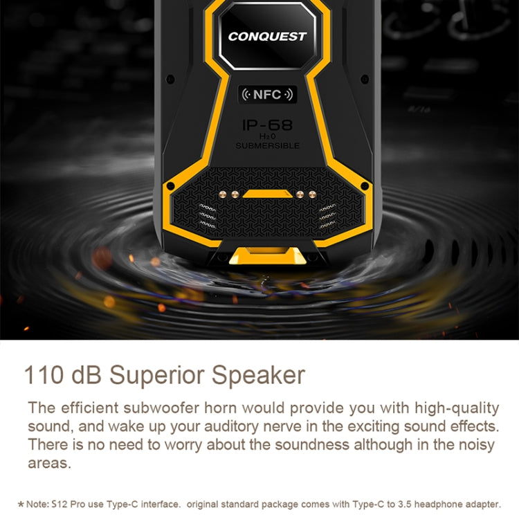 Conquest S12 Pro Rugged Phone, 6GB+128GB, Walkie Talkie Function, 8000mAh Battery, IP68 Waterproof Dustproof Shockproof, Face ID & Fingerprint Identification, 5.99 inch Android 9.0 Helio P70 Octa Core up to 2.5GHz, Network: 4G, NFC, OTG, PTT, POC(Red)
