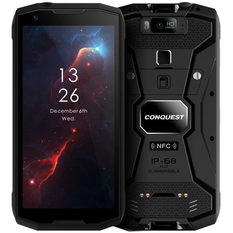 Conquest S12 Pro Rugged Phone, 4GB+64GB, Walkie Talkie Function, 8000mAh Battery, IP68 Waterproof Dustproof Shockproof, Face ID & Fingerprint Identification, 5.99 inch Android 9.0 Helio P70 Octa Core up to 2.5GHz, Network: 4G, NFC, OTG, PTT, POC
