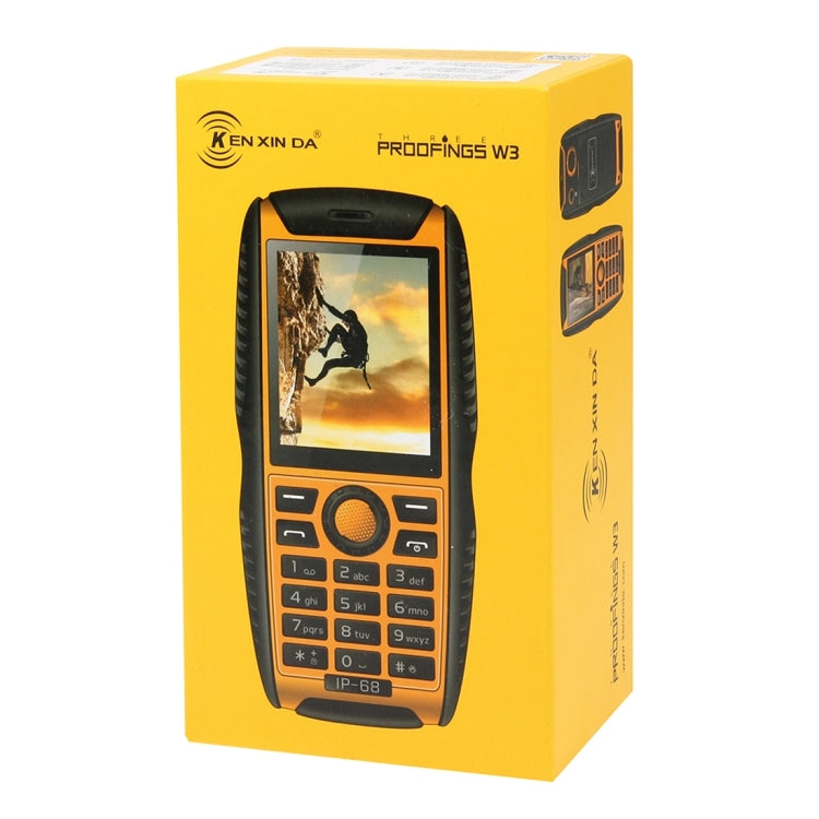 KEN XIN DA Proofing W3 Phone, IP68 Waterproof, Shockproof, Dustproof, 2.2 inch, Support Bluetooth FM, Network: 2G