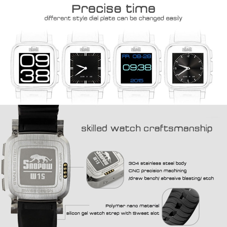 SNOPOW W1S Smart Watch Phone, IP68 Waterproof, Android 4.4, WiFi / 2.0MP Camera / Bluetooth / GPS, Network: 3G(Black)