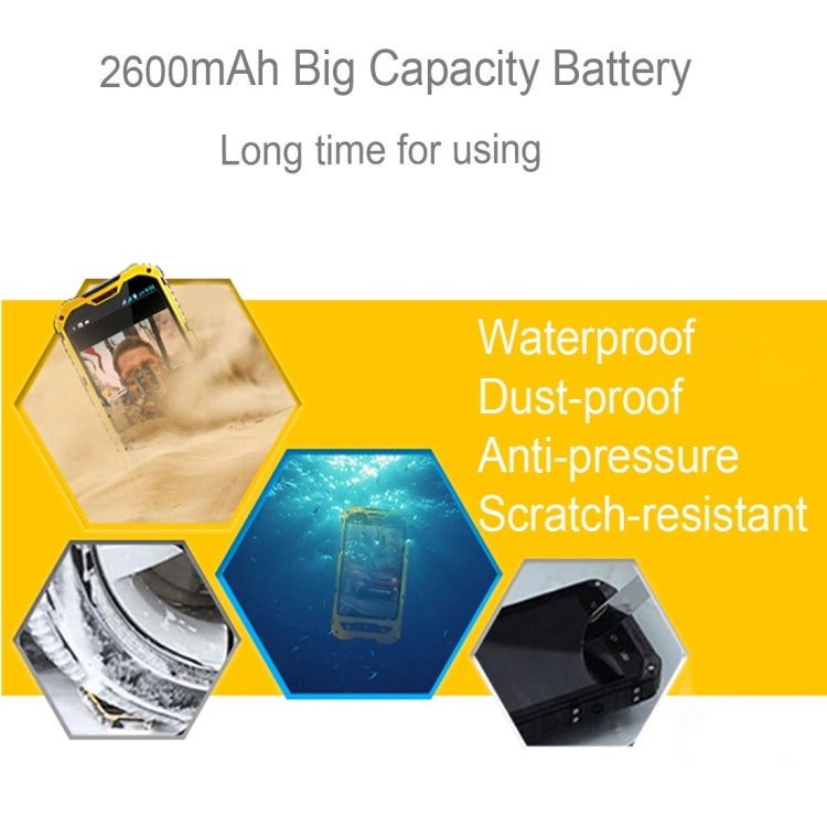 A8 Triple Proofing Phone, 1GB+8GB, IP68 Waterproof Dustproof Shockproof, 4.0 inch MTK6582 Quad Core up to 1.2GHz, Network: 3G(Black)