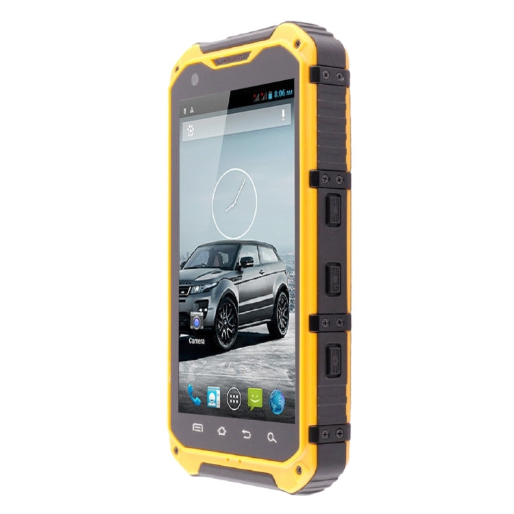 A9 Triple Proofing Phone, 1GB+8GB, IP68 Waterproof Dustproof Shockproof, 4.3 inch Android 4.2 MTK6582 Quad Core 1.2GHz, Network: 3G(Yellow)