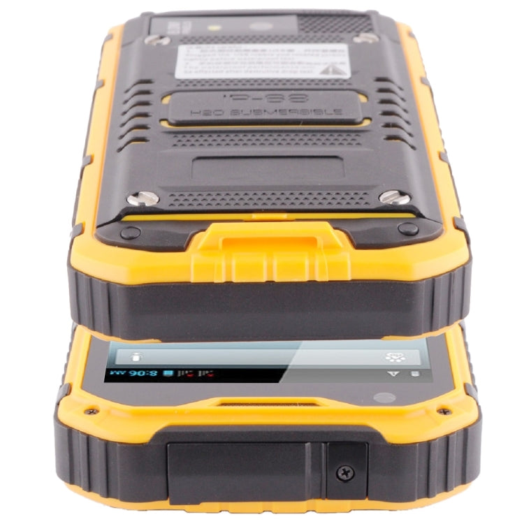 A9 Triple Proofing Phone, 1GB+8GB, IP68 Waterproof Dustproof Shockproof, 4.3 inch Android 4.2 MTK6582 Quad Core 1.2GHz, Network: 3G(Yellow)