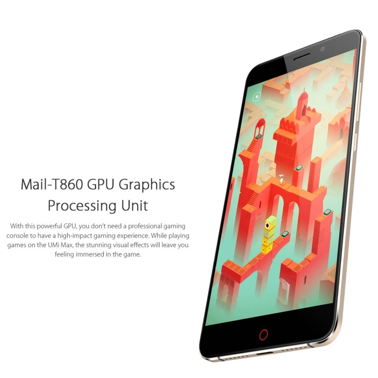 [HK Warehouse] UMI Max, 3GB+16GB, Fingerprint Scanner, 5.5 inch 2.5D Arc Android 6.0 MediaTek Helio P10 Octa Core, Network: 4G