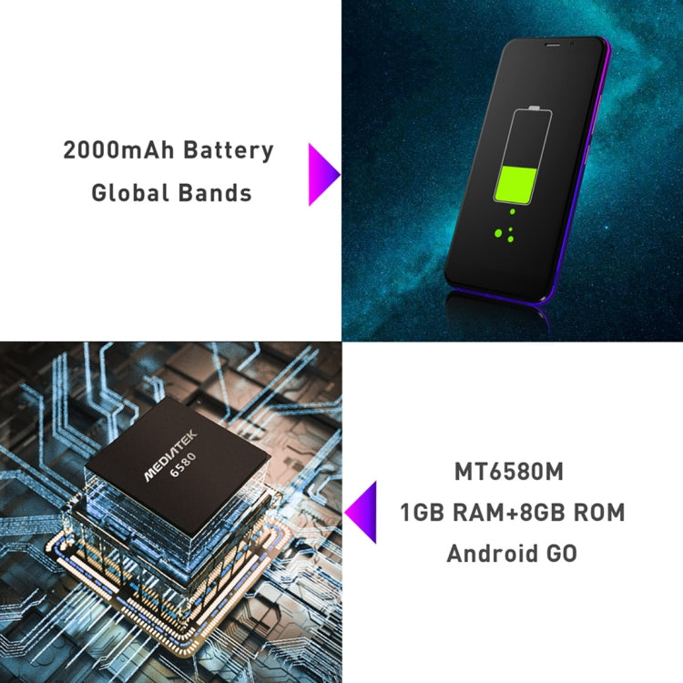 [HK Warehouse] LEAGOO Z10, 1GB+8GB, 5.0 inch Android 8.0 GO MTK6580M Quad Core up to 1.3GHz, Network: 3G, Dual SIM(Black)