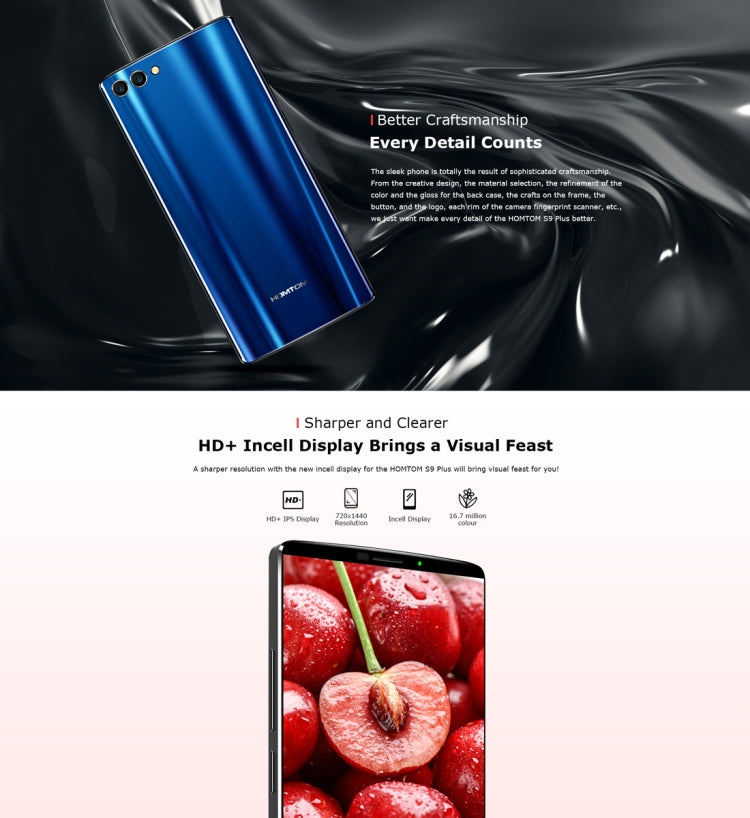 [HK Warehouse] HOMTOM S9 Plus, 4GB+64GB, Dual Back Cameras, Fingerprint Identification, 4050mAh Battery, 5.99 inch Android 7.0 MTK6750T Octa Core up to 1.5GHz, Network: 4G, Dual SIM, OTG, OTA(Black)