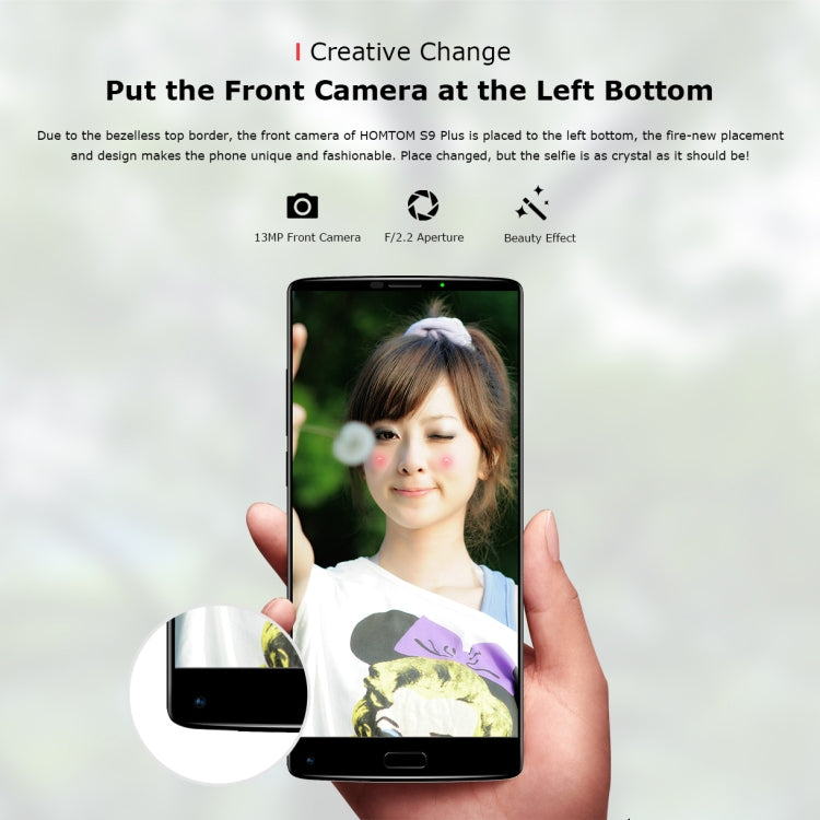 [HK Warehouse] HOMTOM S9 Plus, 4GB+64GB, Dual Back Cameras, Fingerprint Identification, 4050mAh Battery, 5.99 inch Android 7.0 MTK6750T Octa Core up to 1.5GHz, Network: 4G, Dual SIM, OTG, OTA(Black)