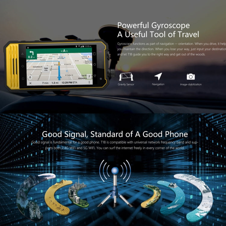 NOMU T18 Walkie Talkie, 3GB+ 32GB, Fingerprint Identification, IP68 Waterproof Dustproof Shockproof, 5200mAh Battery, 4.7 inch Android 7.0 MTK6737T Quad Core up to 1.5GHz, Network: 4G, Intercom, NFC, OTG