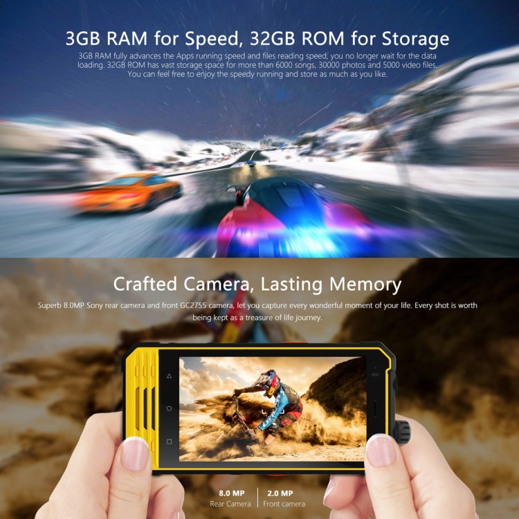 NOMU T18 Walkie Talkie, 3GB+ 32GB, Fingerprint Identification, IP68 Waterproof Dustproof Shockproof, 5200mAh Battery, 4.7 inch Android 7.0 MTK6737T Quad Core up to 1.5GHz, Network: 4G, Intercom, NFC, OTG
