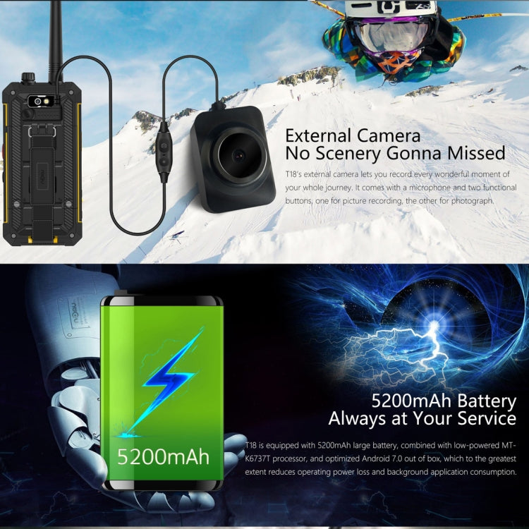 NOMU T18 Walkie Talkie, 3GB+ 32GB, Fingerprint Identification, IP68 Waterproof Dustproof Shockproof, 5200mAh Battery, 4.7 inch Android 7.0 MTK6737T Quad Core up to 1.5GHz, Network: 4G, Intercom, NFC, OTG