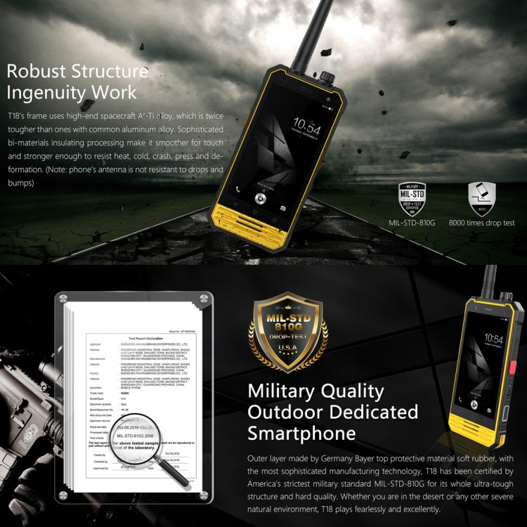 NOMU T18 Walkie Talkie, 3GB+ 32GB, Fingerprint Identification, IP68 Waterproof Dustproof Shockproof, 5200mAh Battery, 4.7 inch Android 7.0 MTK6737T Quad Core up to 1.5GHz, Network: 4G, Intercom, NFC, OTG