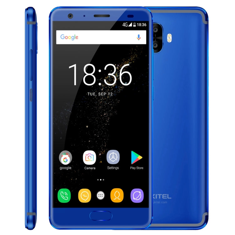 [HK Warehouse] OUKITEL K8000, 4GB+64GB, Dual Back Cameras, 8000mAh Battery, Fingerprint Identification, 5.5 inch Android 7.0 MTK6750T Octa Core up to 1.5GHz, Network: 4G, Dual SIM, OTG(Blue)