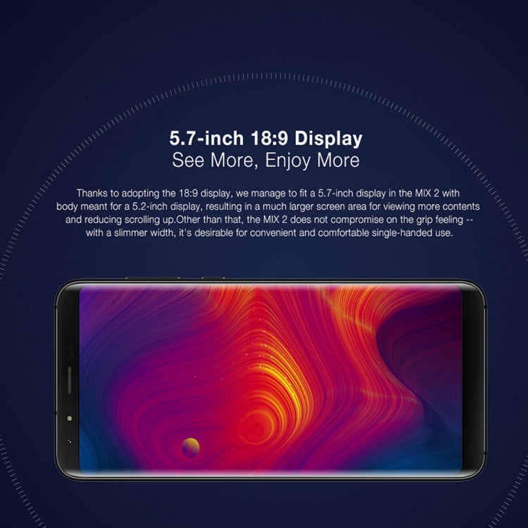 [HK Warehouse] Ulefone MIX 2, 2GB+16GB, Fingerprint Identification, Dual Back Cameras, 5.7 inch Android 7.0 MTK6737 Quad Core 64-bit up to 1.3GHz,Network: 4G,  OTG, Dual SIM
