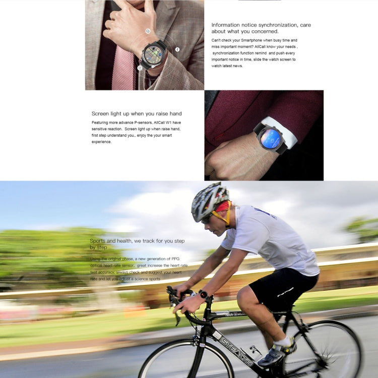 AllCall W1 Smart Watch Phone, 2GB+16GB, Life Waterproof, 1.39 inch Android 5.1, MTK6580 Quad Core 1.0GHz, Network: 3G, Heart Rate / Pedometer / Weather / GPS / Bluetooth