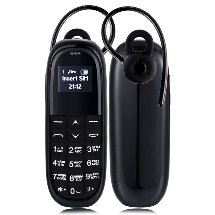 AIEK KK1 Mini Mobile Phone, Russian Keyboard, Hands Free Bluetooth Dialer Headphone, MTK6261DA, Anti-Lost, Single SIM, Network: 2G