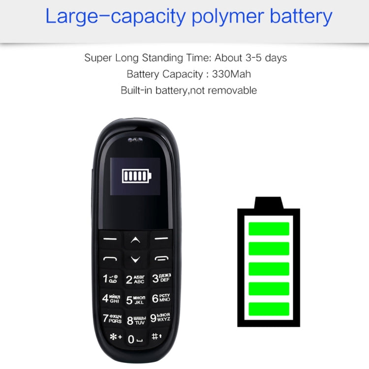 AIEK KK1 Mini Mobile Phone, Russian Keyboard, Hands Free Bluetooth Dialer Headphone, MTK6261DA, Anti-Lost, Single SIM, Network: 2G
