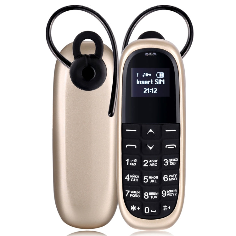 AIEK KK1 Mini Mobile Phone, Russian Keyboard, Hands Free Bluetooth Dialer Headphone, MTK6261DA, Anti-Lost, Single SIM, Network: 2G