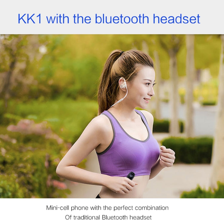 AIEK KK1 Mini Mobile Phone, Russian Keyboard, Hands Free Bluetooth Dialer Headphone, MTK6261DA, Anti-Lost, Single SIM, Network: 2G
