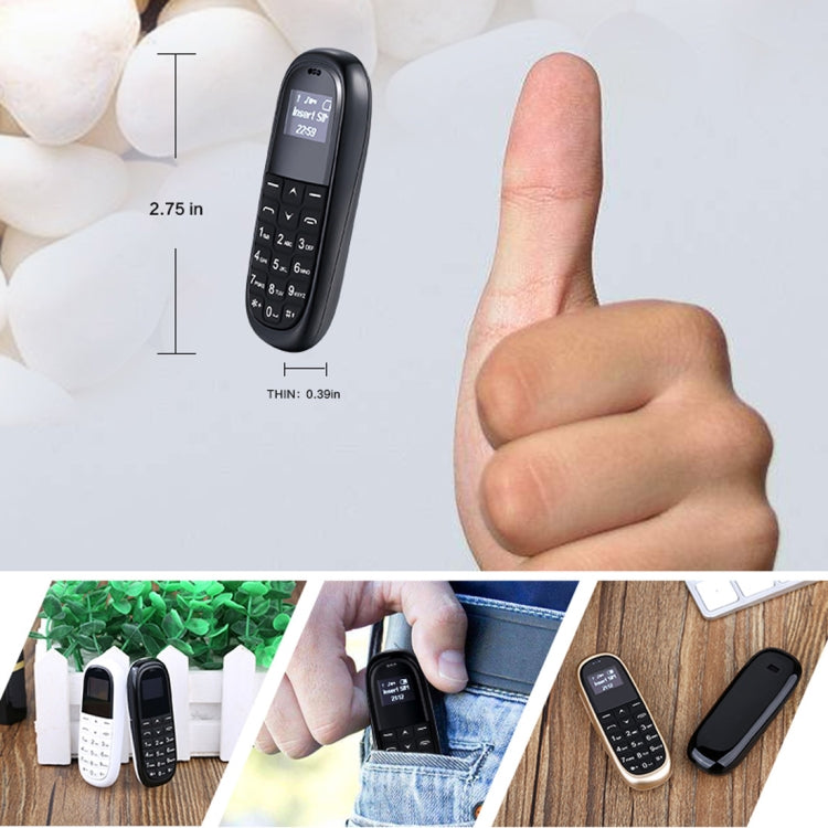 AIEK KK1 Mini Mobile Phone, Russian Keyboard, Hands Free Bluetooth Dialer Headphone, MTK6261DA, Anti-Lost, Single SIM, Network: 2G