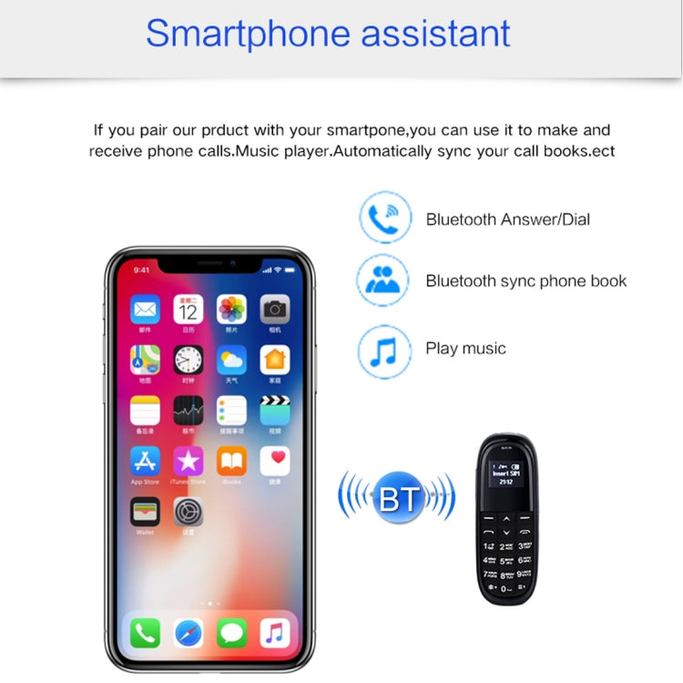 AIEK KK1 Mini Mobile Phone, Russian Keyboard, Hands Free Bluetooth Dialer Headphone, MTK6261DA, Anti-Lost, Single SIM, Network: 2G