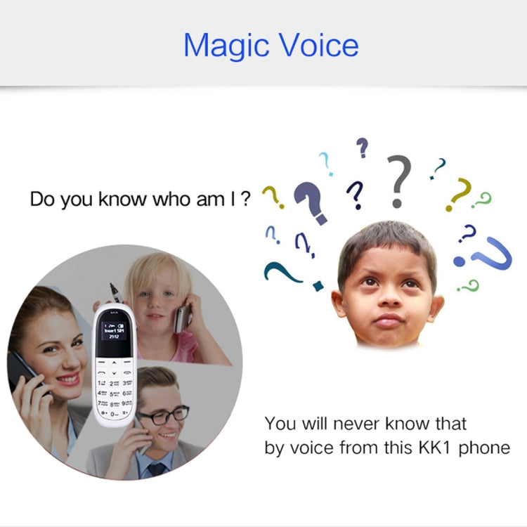 AIEK KK1 Mini Mobile Phone, Russian Keyboard, Hands Free Bluetooth Dialer Headphone, MTK6261DA, Anti-Lost, Single SIM, Network: 2G