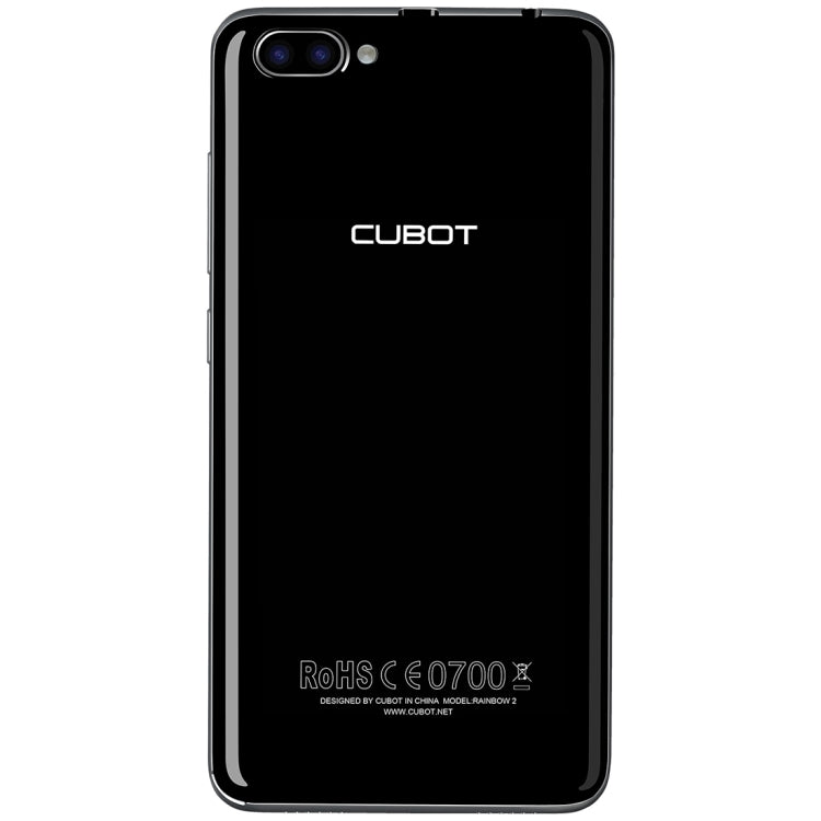 [HK Warehouse] CUBOT Rainbow 2, 1GB+16GB, 2 Back Camera(13.0MP+2MP) with 1000mA LED Flash Light, 5.0 inch 2.5D Curved IPS Screen, Android 7.0 OS, MT6580A Quad-Core 1.3GHz, Support OTG & Hotknot & Handwrite & 256GB TF Card, Network: 3G