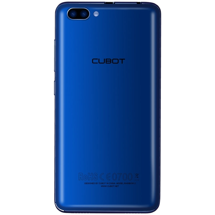 [HK Warehouse] CUBOT Rainbow 2, 1GB+16GB, 2 Back Camera(13.0MP+2MP) with 1000mA LED Flash Light, 5.0 inch 2.5D Curved IPS Screen, Android 7.0 OS, MT6580A Quad-Core 1.3GHz, Support OTG & Hotknot & Handwrite & 256GB TF Card, Network: 3G