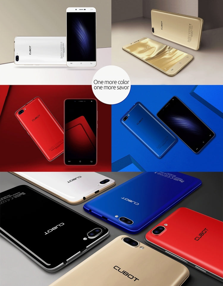 [HK Warehouse] CUBOT Rainbow 2, 1GB+16GB, 2 Back Camera(13.0MP+2MP) with 1000mA LED Flash Light, 5.0 inch 2.5D Curved IPS Screen, Android 7.0 OS, MT6580A Quad-Core 1.3GHz, Support OTG & Hotknot & Handwrite & 256GB TF Card, Network: 3G