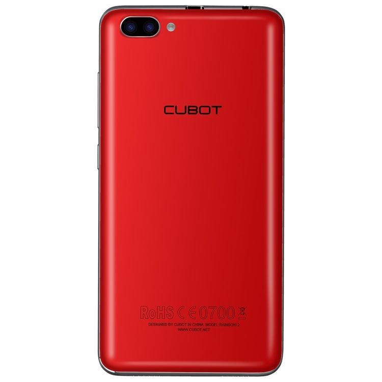 [HK Warehouse] CUBOT Rainbow 2, 1GB+16GB, 2 Back Camera(13.0MP+2MP) with 1000mA LED Flash Light, 5.0 inch 2.5D Curved IPS Screen, Android 7.0 OS, MT6580A Quad-Core 1.3GHz, Support OTG & Hotknot & Handwrite & 256GB TF Card, Network: 3G