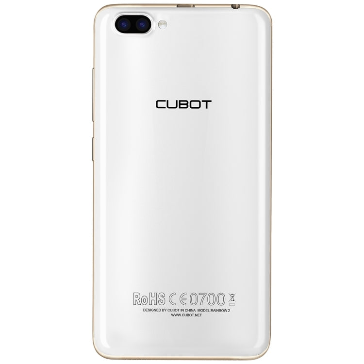 [HK Warehouse] CUBOT Rainbow 2, 1GB+16GB, 2 Back Camera(13.0MP+2MP) with 1000mA LED Flash Light, 5.0 inch 2.5D Curved IPS Screen, Android 7.0 OS, MT6580A Quad-Core 1.3GHz, Support OTG & Hotknot & Handwrite & 256GB TF Card, Network: 3G