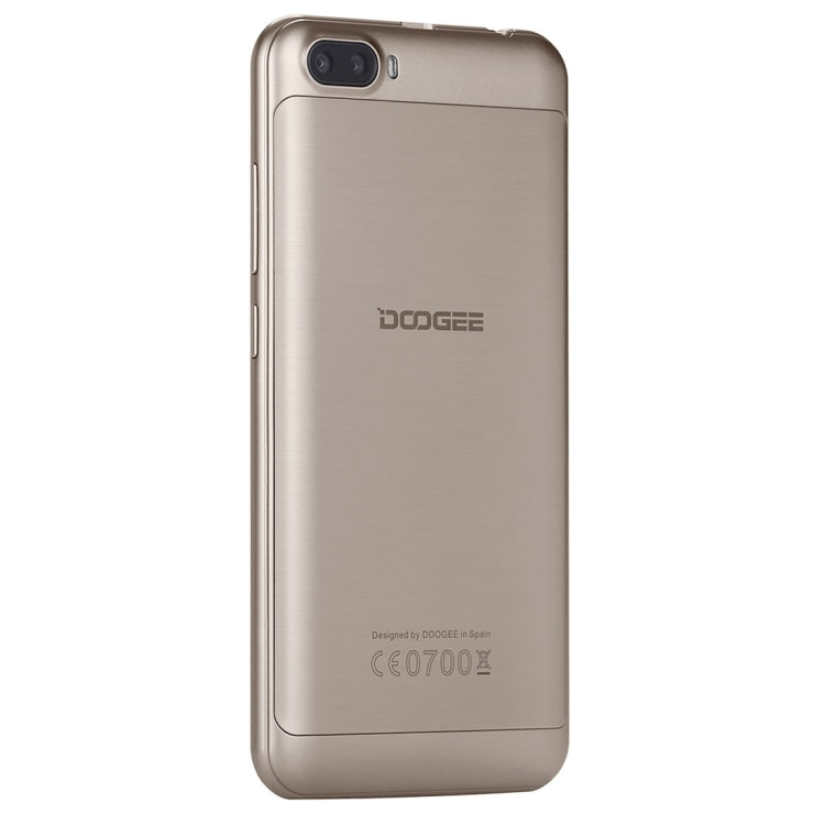 DOOGEE Shoot 2, 2GB+16GB, Dual Rear Cameras, DTouch Fingerprint, 5.0 inch Android 7.0 MTK6580A Quad Core 1.3GHz-1.5GHz, Network: 3G (US Version), Dual SIM(Gold)