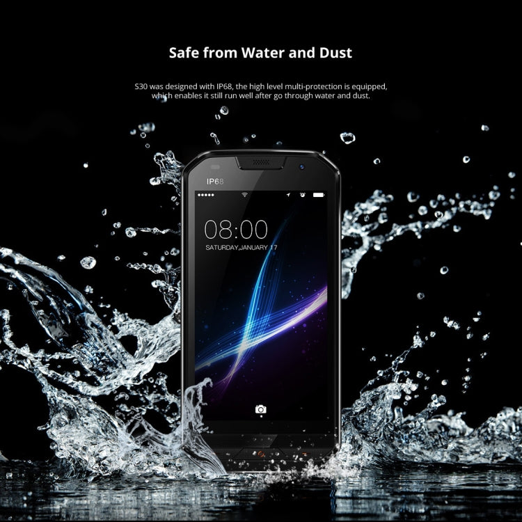 [HK Warehouse] DOOGEE S30 Triple Proofing Phone, 2GB+16GB, IP68 Waterproof Dustproof Shockproof, Fingerprint Identification, 5.0 inch Android 7.0 MTK6737V Quad Core up to 1.3GHz, Network: 4G, Dual SIM