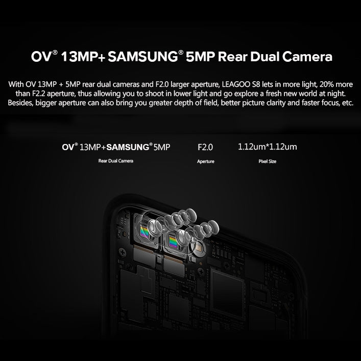 [HK Warehouse] LEAGOO S8 Pro, 6GB+64GB, Dual Back Cameras, Fingerprint Identification, 5.99 inch Dual Curved Edge LEAGOO OS 4.0 (Android 7.0) MTK Helio P25 Octa Core up to 2.6GHz, Network: 4G, Dual SIM, OTG