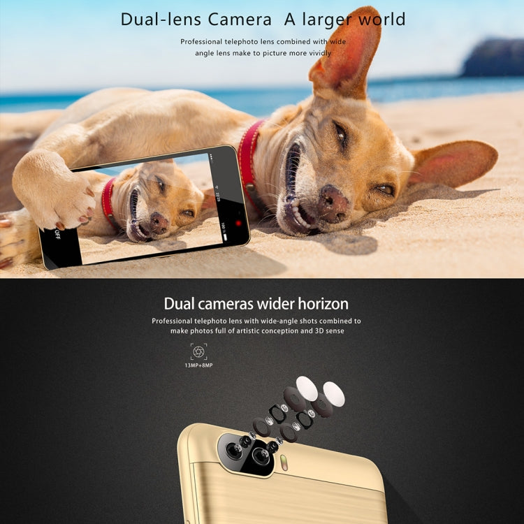 [HK Warehouse] KEN XIN DA S9, 2GB+16GB, Dual Back Cameras, Fingerprint Identification, 5000mAh Battery, 5.5 inch Android 7.0 MTK6737 Quad Core up to 1.3GHz, Network: 4G, Dual SIM