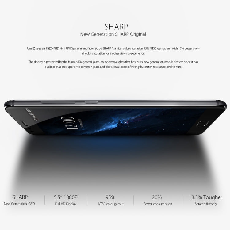 [HK Warehouse] UMI Z, 4GB+32GB, Fingerprint Identification,  5.5 inch Sharp Screen Android 6.0 MTK Helio X27 Deca Core up to 2.6GHz, Network: 4G, Dual SIM, OTG