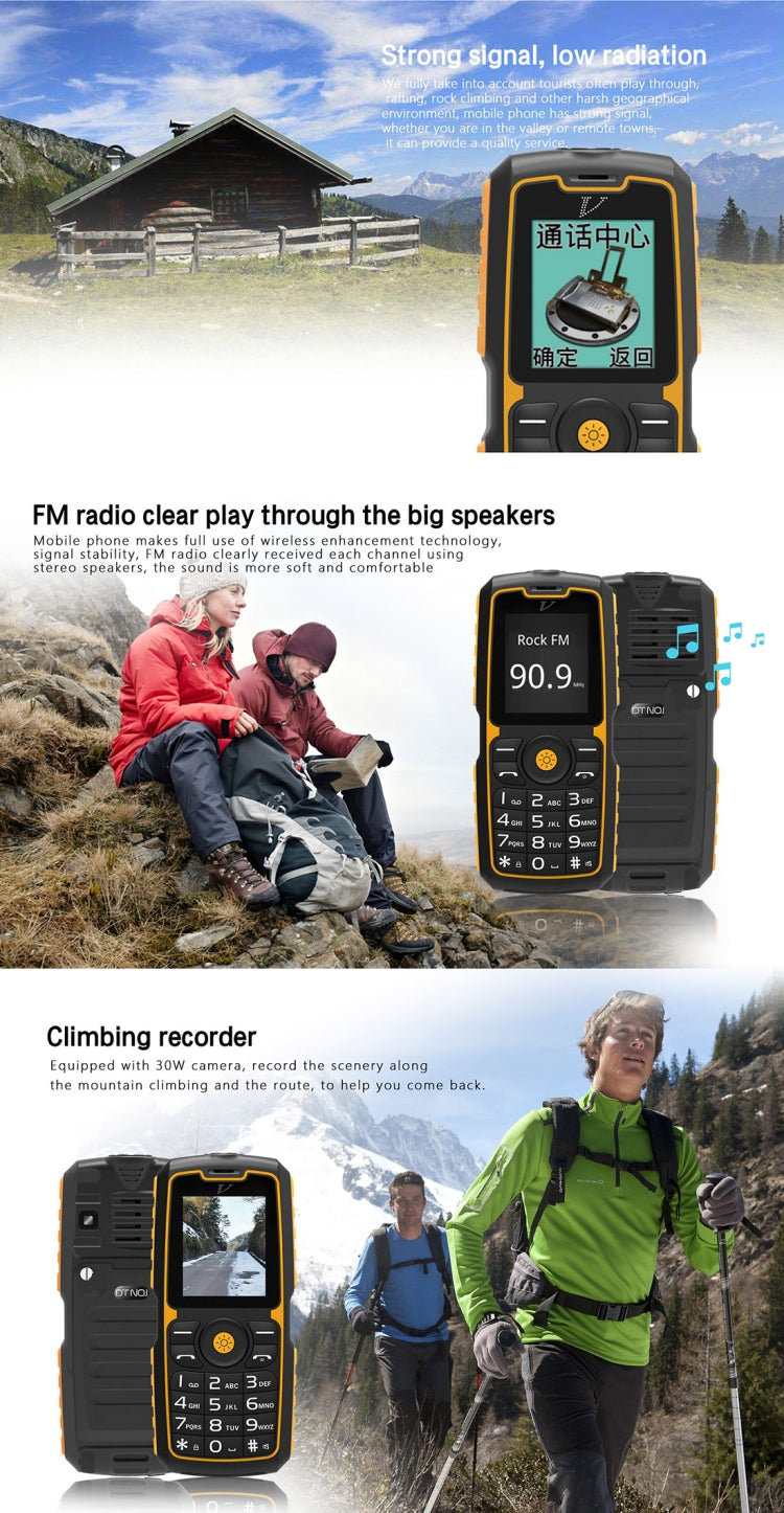 DTNO.1 A11 IP67 Waterproof Mobile Phone, 1.77 inch, Bluetooth, FM, Flashlight, Ebook, MTK6261, Dual SIM, Network: 2G